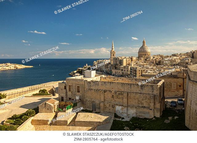 The skyline of Valletta, Malta