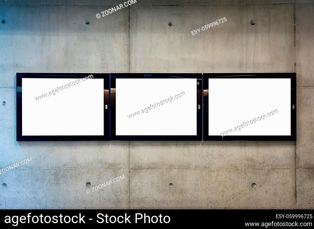 Subway Underground Interior Blank Isolated Clipping Path Advertisement Space