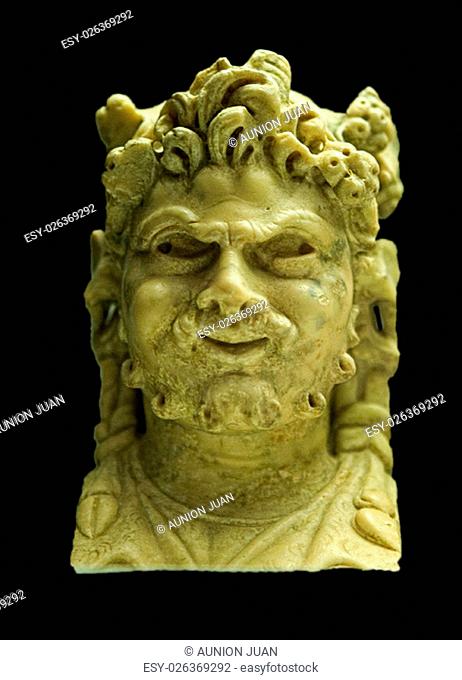 Marble bust of roman mythological god Pan young