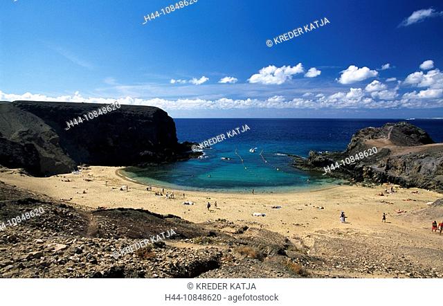 Lanzarote, Canaries, Canary islands, island, Spain, Europe, outside, daytime, Playa Papagayo, beach, seashore, coast