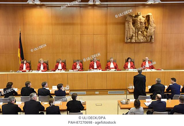 The second senate of the German Constitutional Court announces the verdict on the NPD ban proceedings at the German constitutional court in Karlsruhe, Germany