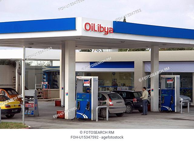 arab oilibya petrol station outside tunis north