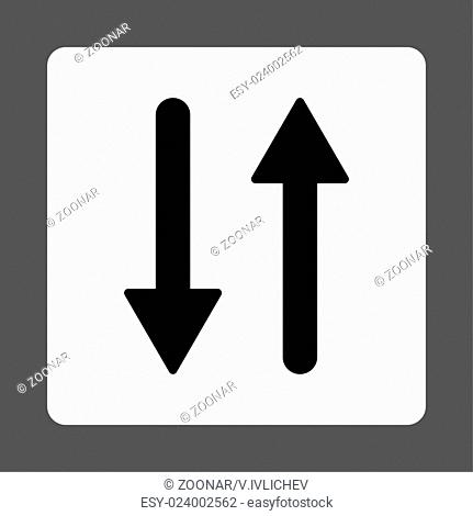 Arrows Exchange Vertical flat black and white colors rounded button