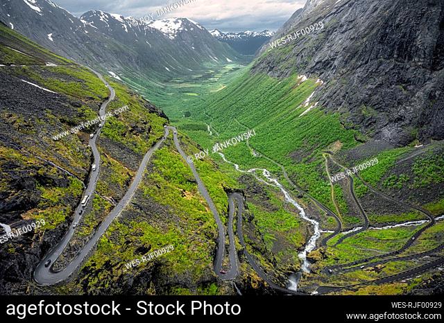 Norway, More og Romsdal, Scenic view of Trollstigen pass