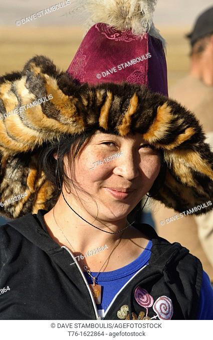 portrait of an ethnic Kazakh woman in Bayan-Ölgii in Western Mongolia