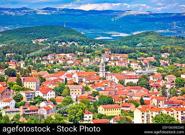 Town of Sinj in Dalmatia hinterland view, southern Croatia