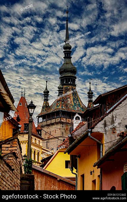 The historic city of Sighisoara in Transilvania Romania