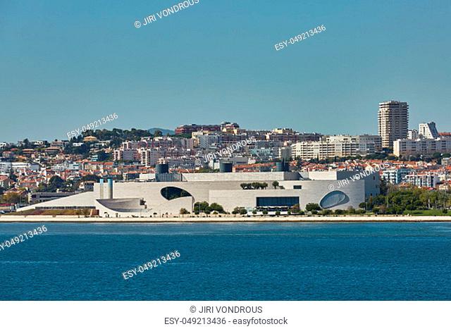 Cityline of Lisbon in Portugal over the Tagus river