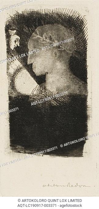 Adverse Glory, 1886, Odilon Redon, French, 1840-1916, France, Etching and drypoint on ivory laid paper, 90 × 45 mm (image), 122 × 60 mm (plate)