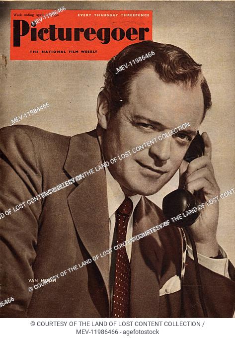 Picturegoer 22nd April 1950 - 1950, front cover, Van Helflin, film star, tricolour photograph