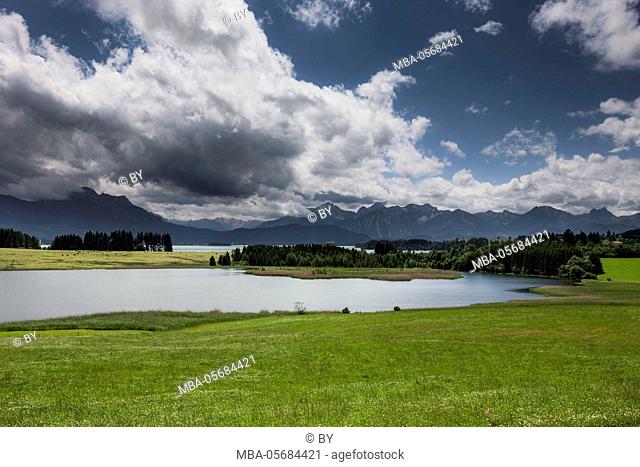 Lake Forggensee in Allgäu region, Bavaria, Germany
