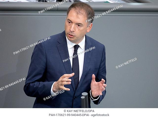 Niels Annen speaks to the assembled delegates regarding the relocation of the German Bundeswehr (Federak Armed Forces)Â Alliance from Incirlik in Turkey to...
