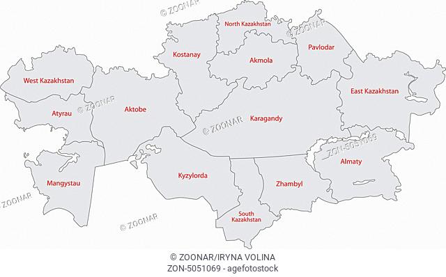 Gray Kazakhstan map