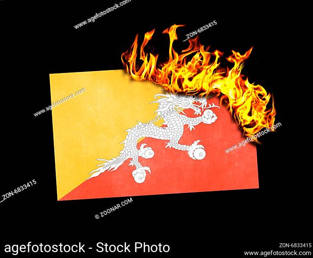 Flag burning - concept of war or crisis - Bhutan