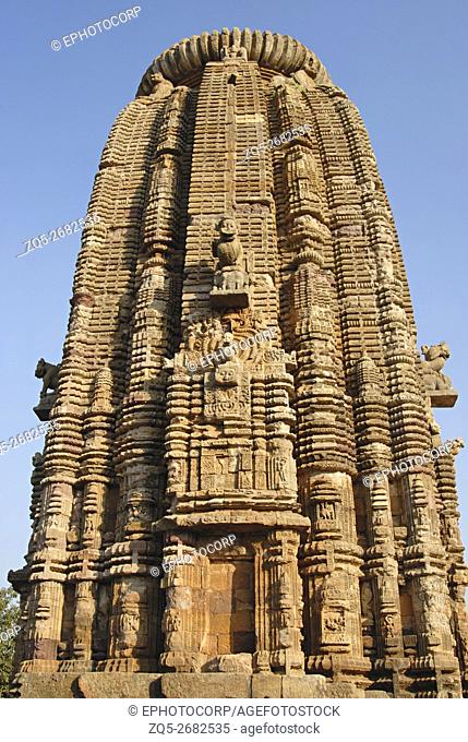 Mohini Temple, Bhubaneswar Orissa- Upper portion of the shikara from West