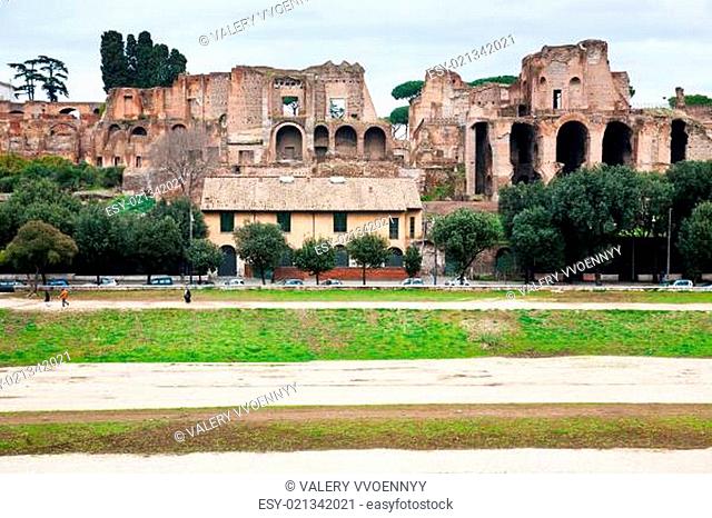 Palatine and ground of Circus Maximus in Rome