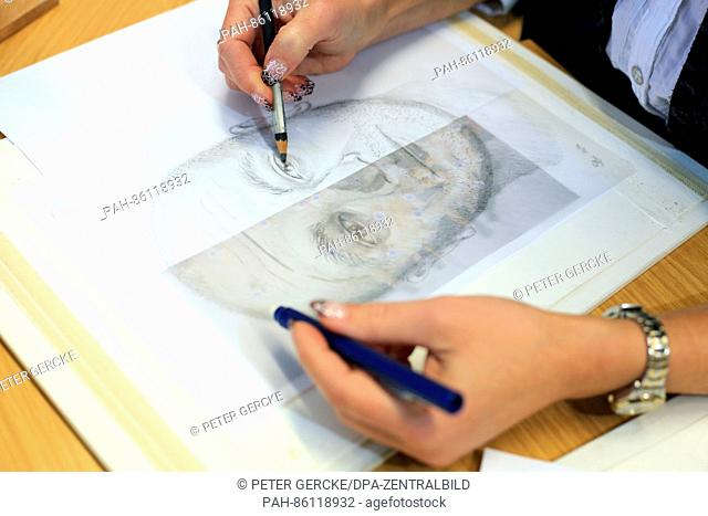 The making of an identikit picture based on a skull at the State criminal office in Magdeburg, Germany, 15 November 2016