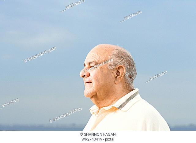Profile of a senior man
