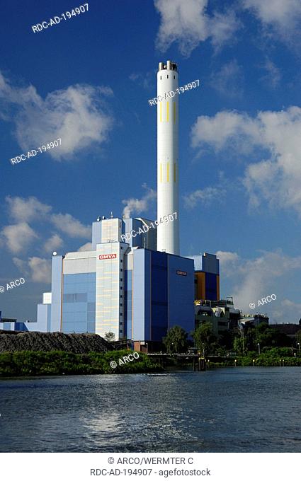 Incineration plant, Buschhausen, Oberhausen, North Rhine-Westphalia, Germany, GMVA, Rhine-Herne Canal