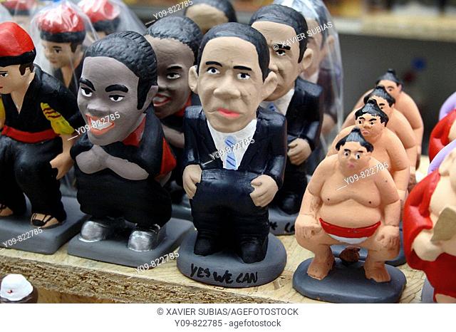 Barack Obama as a 'caganer' (particular feature of modern Catalan nativity scenes)