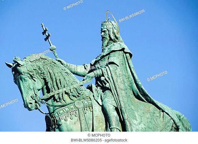 Statue of St. Stephen 977-1038 AD, Hungary's first king, Hungary, Budapest
