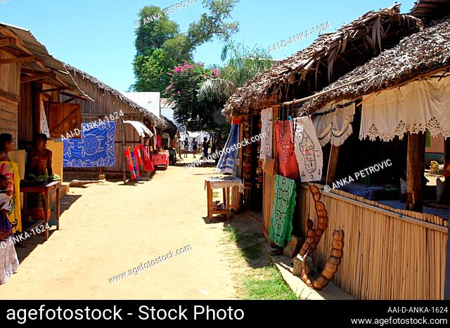 View of street in village, Ampangorinana Village, Nosy Komba Island, Madagascar