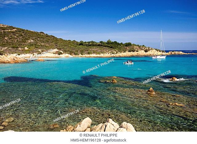 Italy, Sardinia, Olbia Tempio province, the Esmerald Coast Costa Smeralda, the Principe Beach Spiaggia del Principe