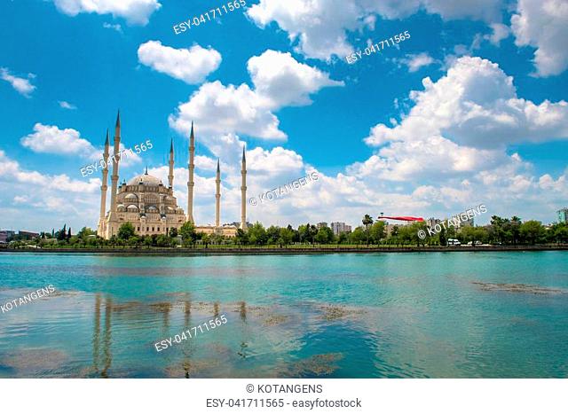 Summer view to Turkey Adana Sabanci Central Mosque