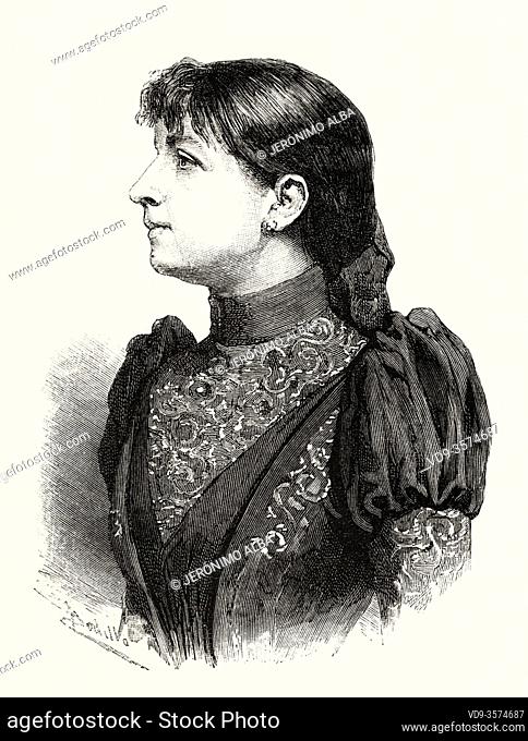 Portrait of María de la Concepción Gimeno de Flaquer (Alcañiz 1850 - Buenos Aires 1919) Spanish writer, editor and feminist, Spain