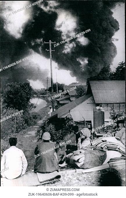 Jun. 06, 1964 - Japan Earthquake Disaster: The city of Niigata is a blazing shambles after the severe earthquake which took place at 1