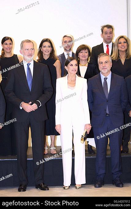 King Felipe VI of Spain, Queen Letizia of Spain, Carlos Alsina attends the 'Francisco Cerecedo' journalism awards at Palace Hotel on November 27, 2023 in Madrid