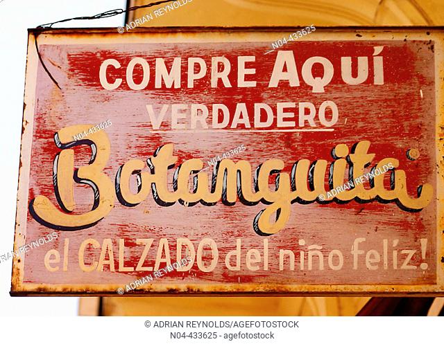 Botanguita shoe store sign. Buenos Aires, Argentina