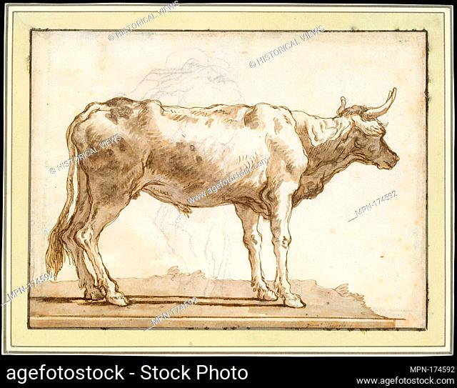 A Bullock Standing to the Right (on a Base). Artist: Giovanni Domenico Tiepolo (Italian, Venice 1727-1804 Venice); Date: ca