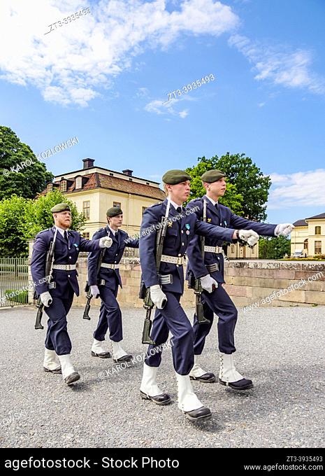 Changing of the Guard in front of the Drottningholm Palace, Stockholm, Stockholm County, Sweden