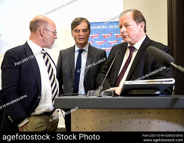 10 January 2020, Hamburg: Dirk Nockemann (r), Chairman of the AfD state party and parliamentary group in Hamburg and top candidate for the state election
