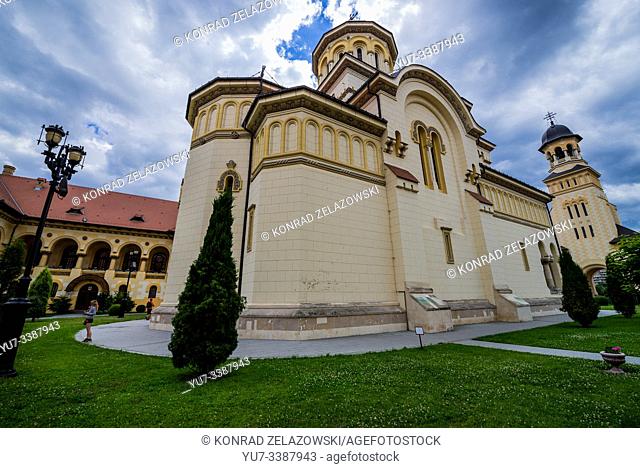 Romanian Orthodox Coronation Cathedral of Holy Trinity and Archangels Michael and Gabriel in Alba Carolina Fortress of Alba Iulia city, Romania