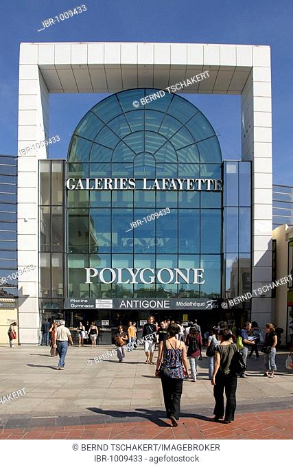 Shopping center, Polygone, Galeries Lafayette, people, Montpellier, Languedoc-Roussillon, France, Europe