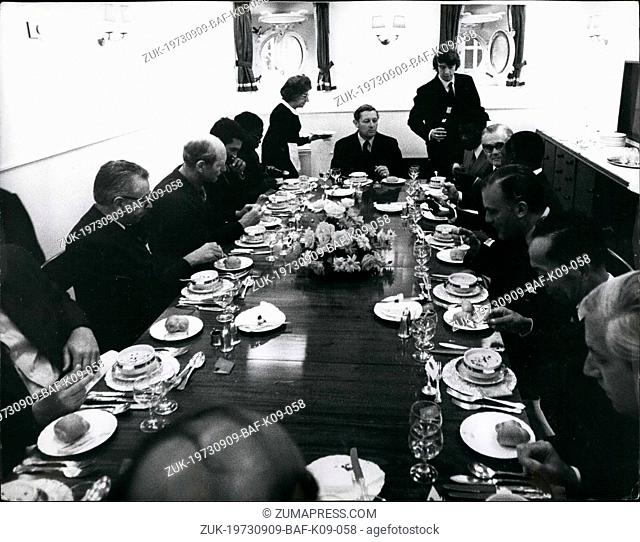 Sep. 09, 1973 - Overseas Naval Chiefs entertained to lunch by first sea Lord: Naval Chiefs of Staff in Britain for the Royal Navy Equipment Exhibition being...