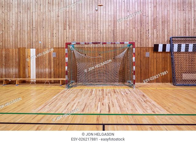 Old and worn indoor soccer gymhall