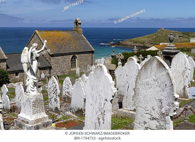 Old cemetery, St. Ives, Cornwall, England, Great Britain, Europe