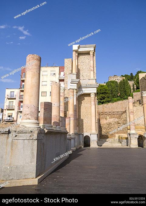The ruins of the Roman theatre in the city of Cartagena, Spain