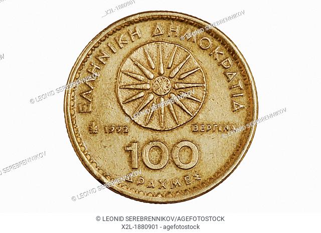 100 Greek drachmas coin - reverse