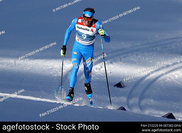 25 February 2021, Bavaria, Oberstdorf: Nordic skiing: World Cup, cross-country, sprint classic, men. Francesco De Fabiani from Italy in action in qualification