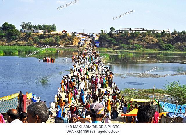 People Beneshwar tribal Fair Mela Dungarpur Rajasthan India Asia