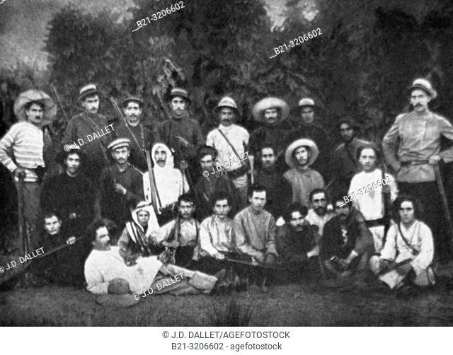 Israel, ""Protection group""- photograph , 1909, at Rehovot, one of the first jewish implantation, near the futur Tel Aviv