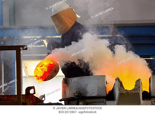 Cast metal, Steel foundry, Smelting, casting. Navarra. Spain