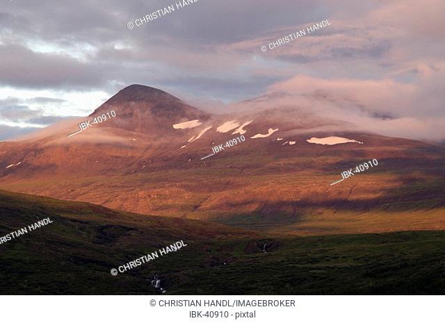 The mountain range Hvallfell Iceland