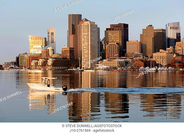 Pier 1, skyline view from East Boston, Massachusetts, USA
