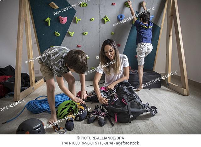 A picture made available on 18 April 2018 shows Saudi Arabian rock climbing teacher Jasmin Gahtani in her house in Jeddah, Saudi Arabia, 12 February 2018