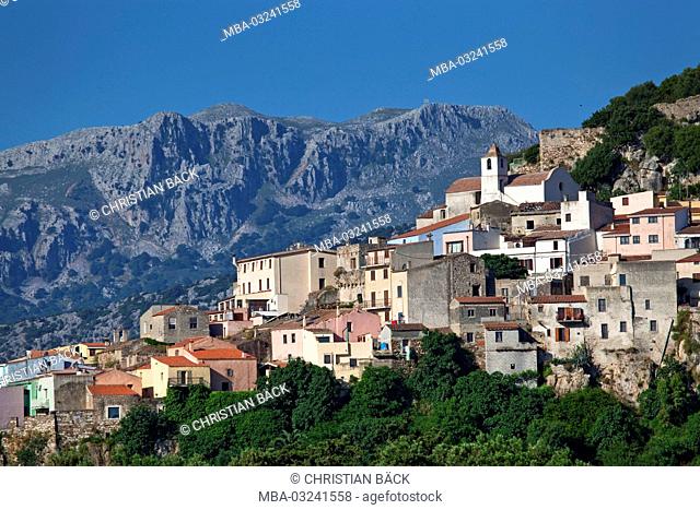 Posada with the Castello della Fava, Gallura, East sardinia, Sardinia, Italy, Europe